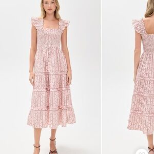 Hill House Pink Floral Patterned Midi Dress